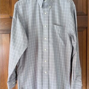 Jos. A. Bank Gray Plaid Casual Button Down Shirt